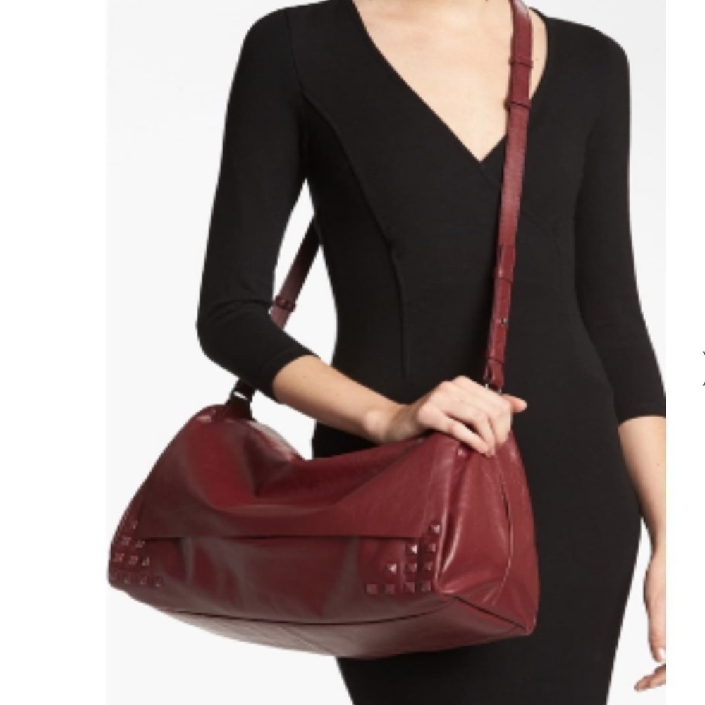 MNG Large' Studded Leather Crossbody Bag